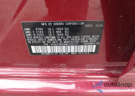 2021 Subaru Impreza Premium 5-Door from USA, damaged, VIN 4S3GTAD60M3706741